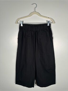 Collection Privee Italy Black Cotton Bermuda Shorts Relaxed Summer Trend Size S